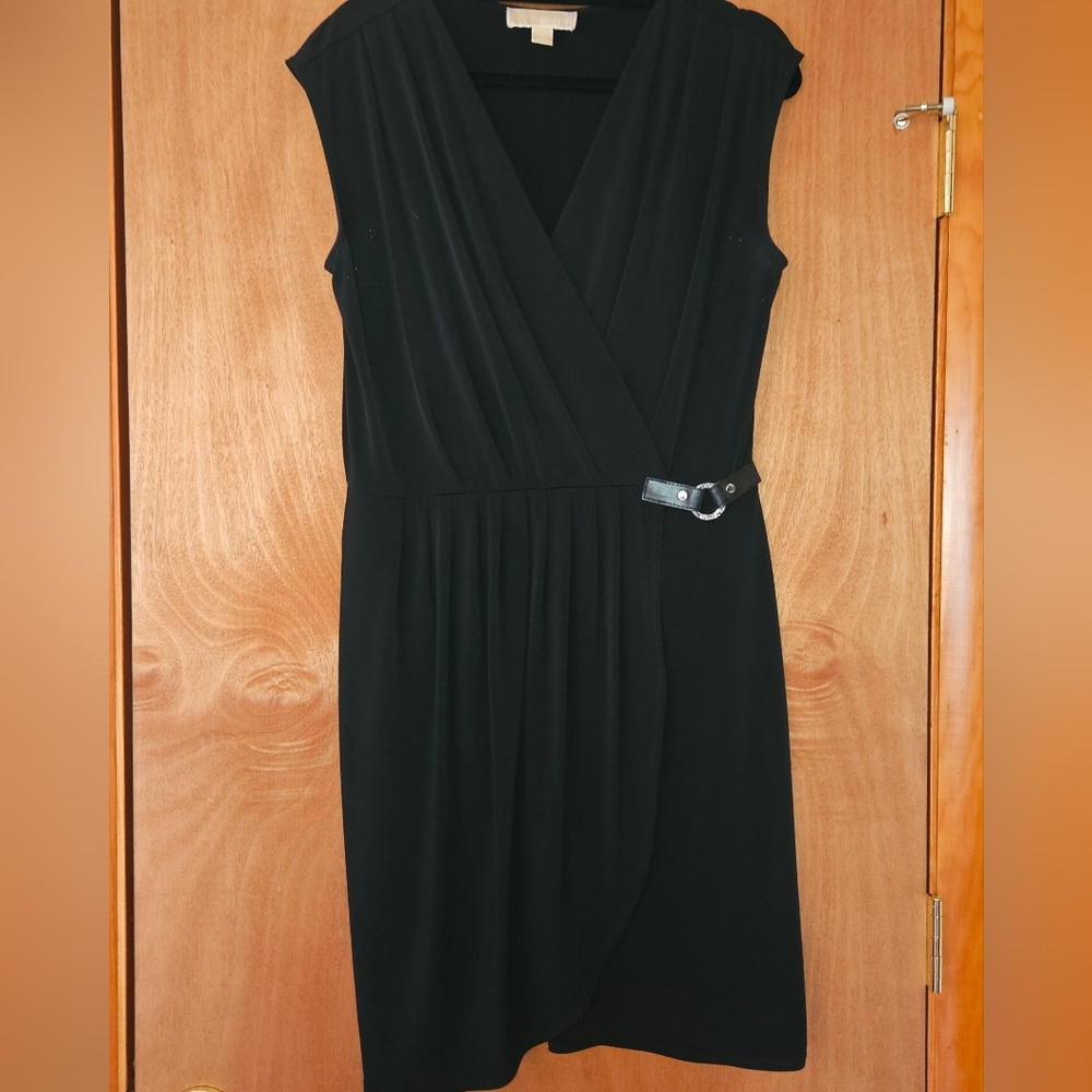 Michael Kors black faux wrap dress size L